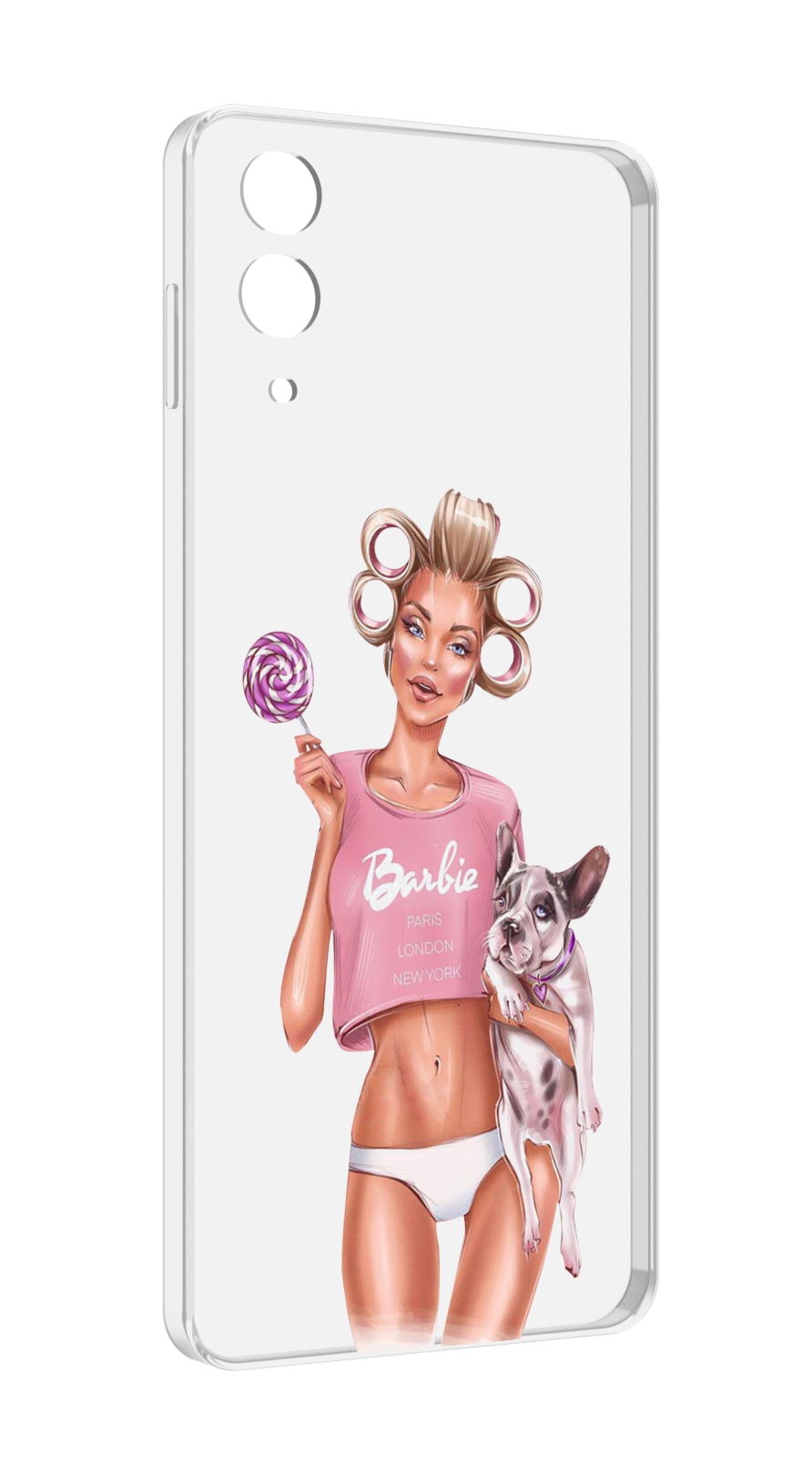 

Чехол MyPads Барби-с-собачкой женский для Samsung Galaxy Z Flip 4 (SM-F721), Прозрачный, Tocco