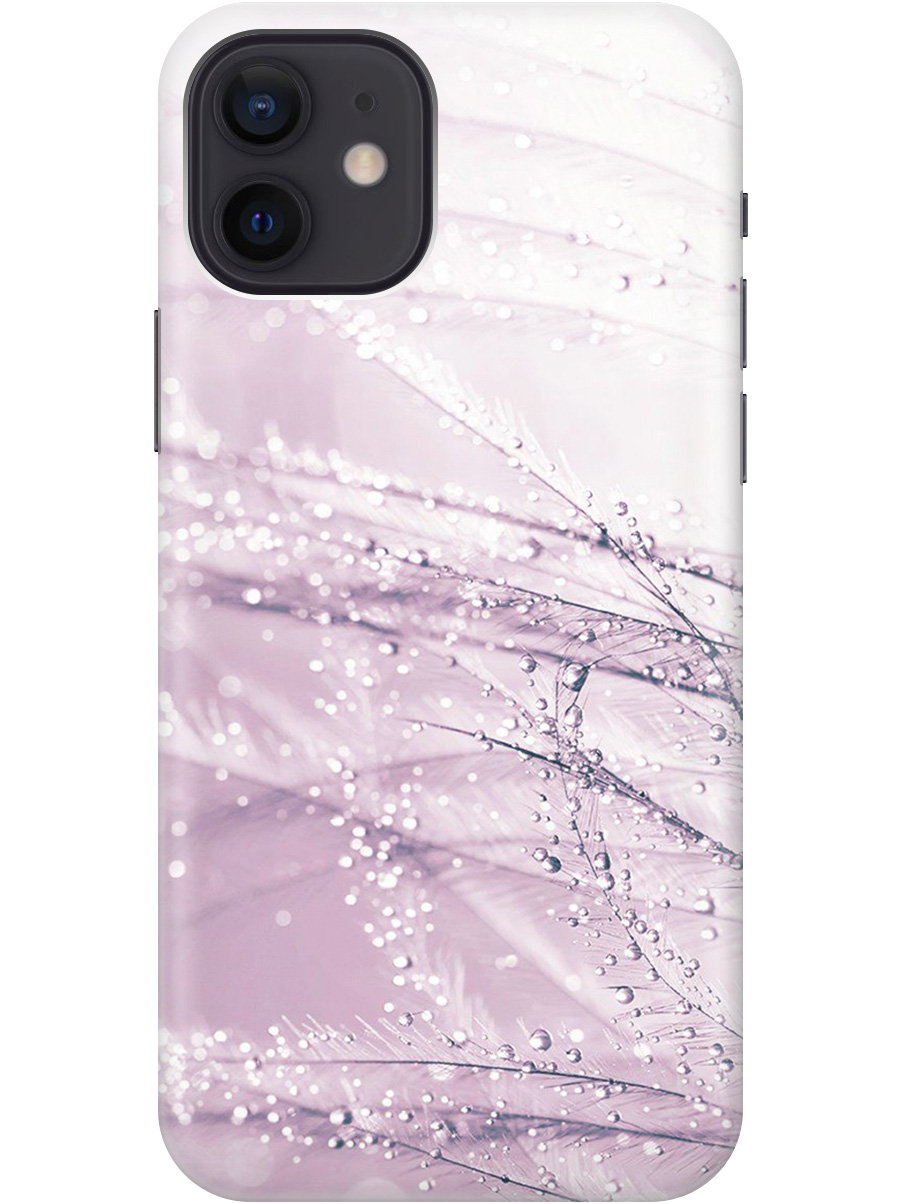 

Чехол на Apple iPhone 12/12 Pro "Капли на розовой траве" прозрачный, Розовый, 20000443