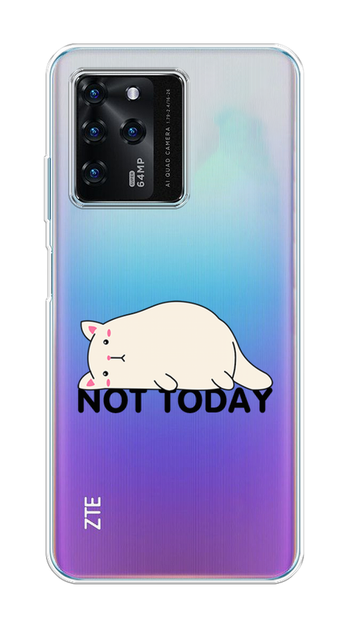 

Чехол на ZTE Blade V30 "Cat not today", Белый;розовый;черный, 135350-1