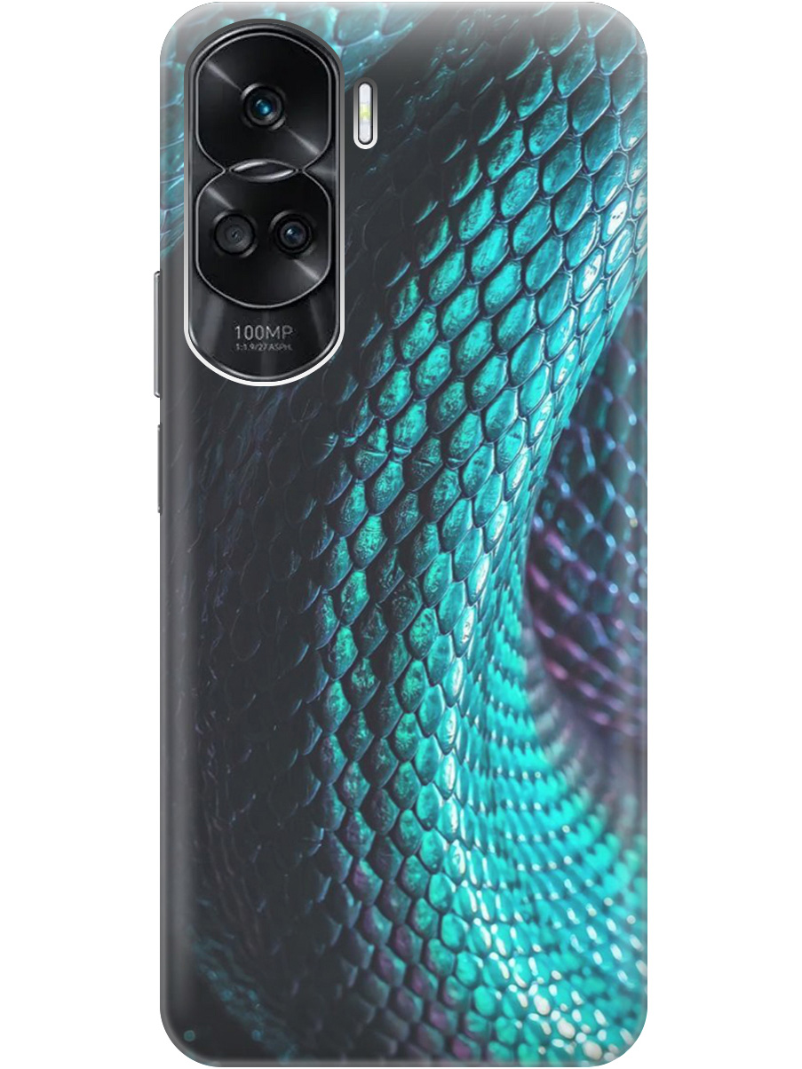 

Силиконовый чехол на Honor 90 Lite с принтом "Переливающаяся змея" прозрачный, Зеленый;синий, 20001432