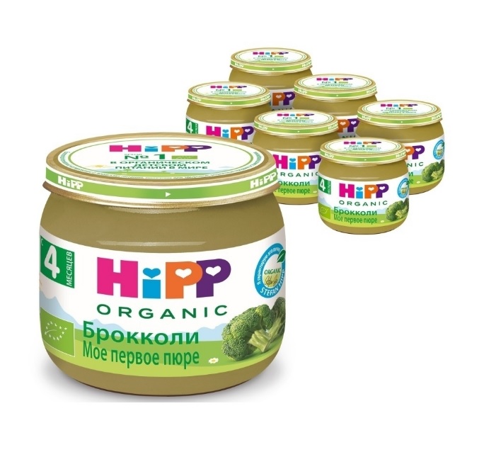 Пюре HiPP Мое первое пюре, брокколи, 4 мес., 80 г 6 шт