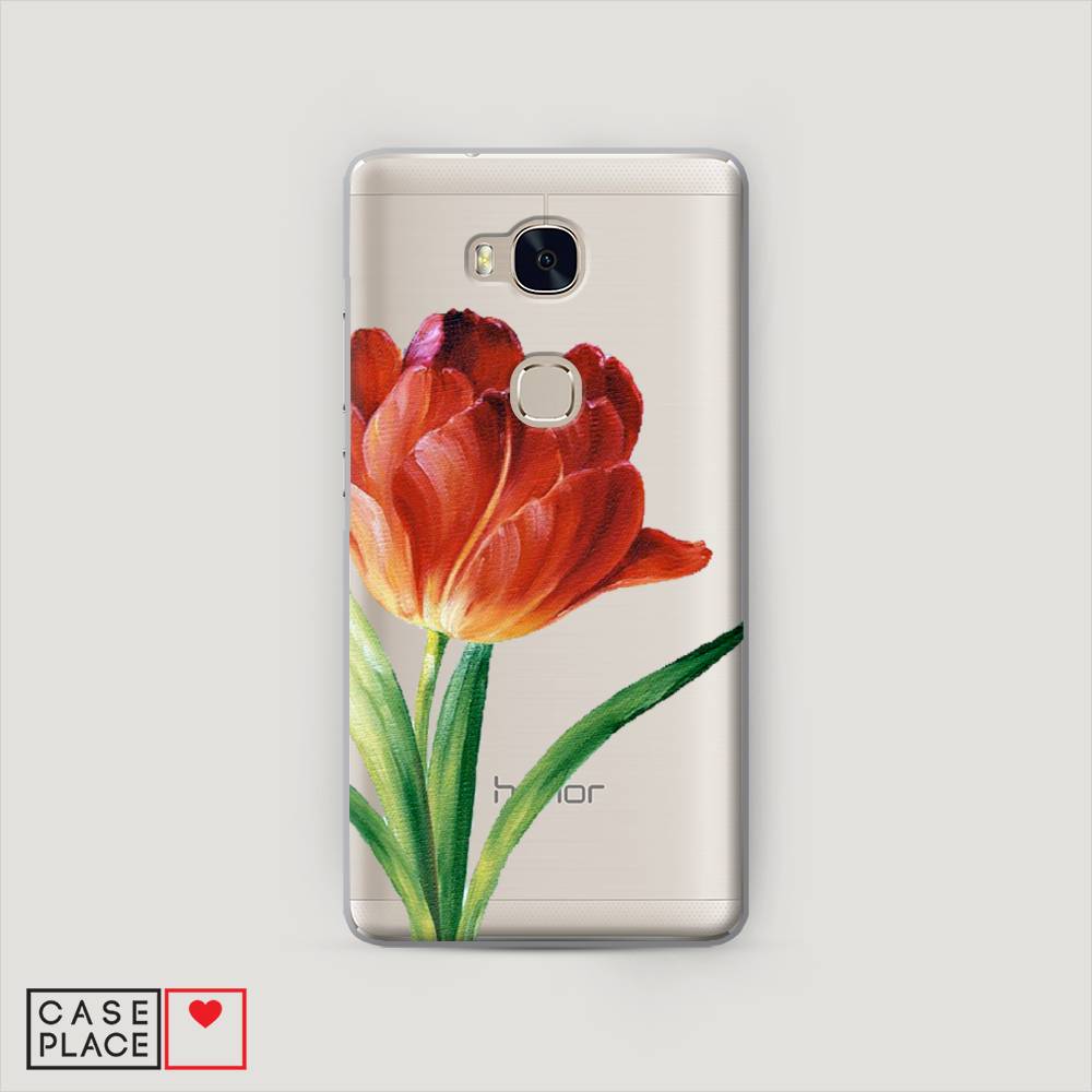 фото Чехол awog "красный тюльпан" для honor 5x