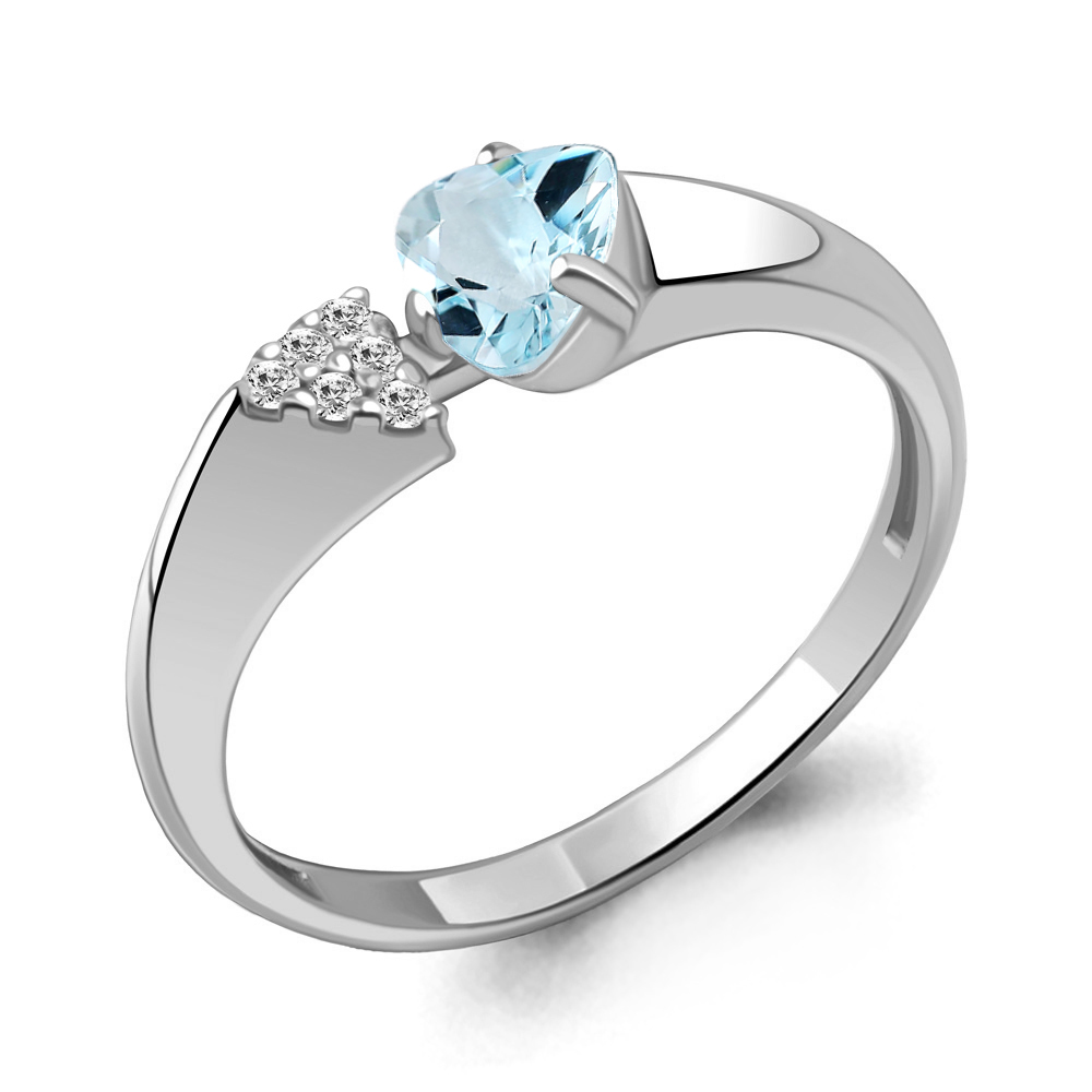 

Кольцо из серебра с топазом р.  Aquamarine 6961505А_925_р, 6961505А_925_р