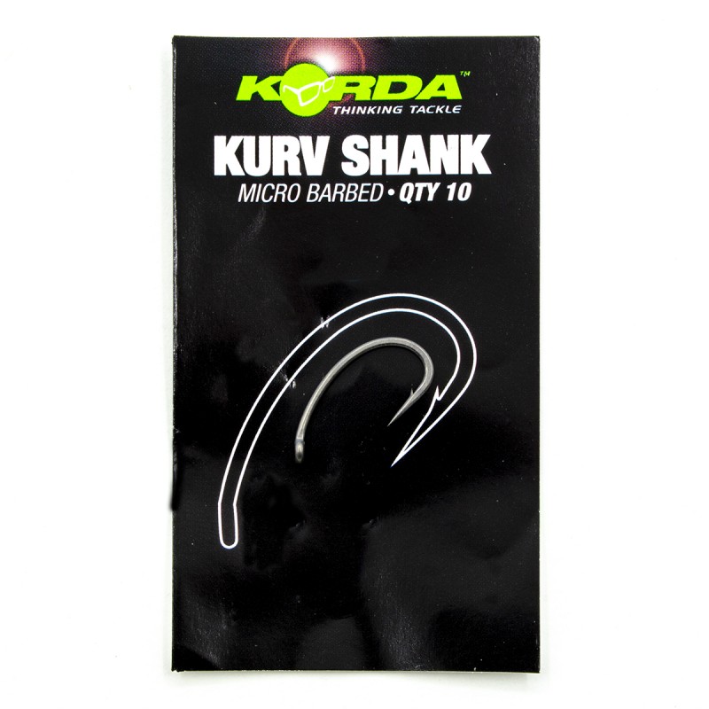 Крючок KORDA Kurv Shank 1 с бородкой 10шт