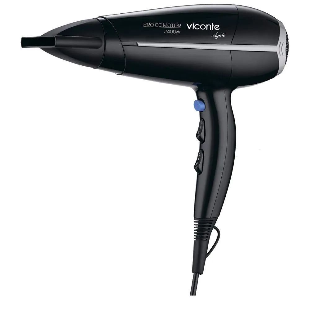 Фен Viconte 2100 2400 Вт черный, серый щипцы для укладки волос viconte vc 6736