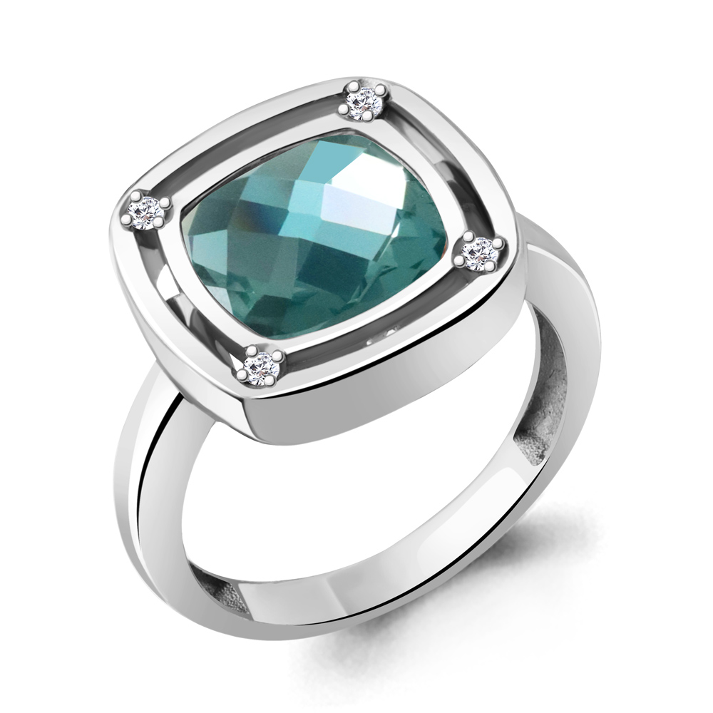

Кольцо из серебра с турмалином р. 20 Aquamarine 6961288А_925_р, 6961288А_925_р