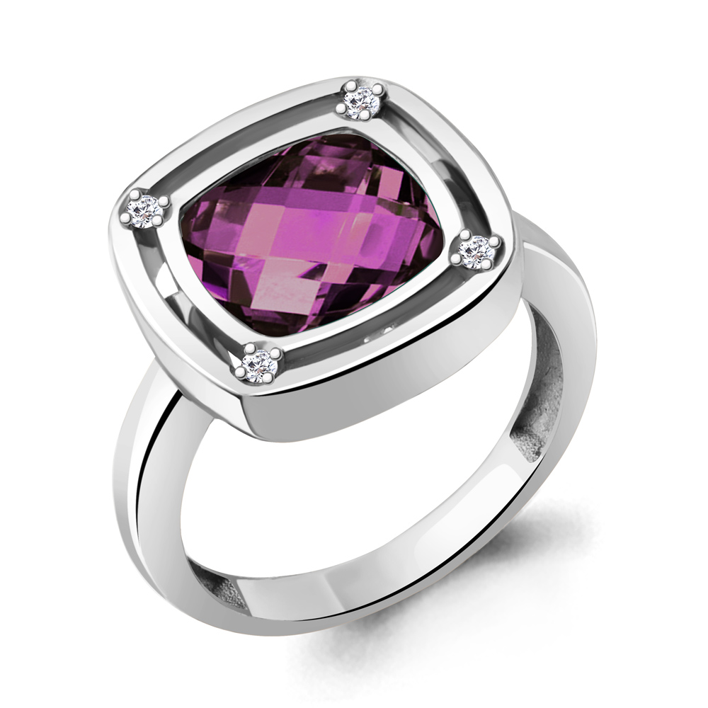 

Кольцо из серебра с аметистом р. 19,5 Aquamarine 6961284А_925_р, 6961284А_925_р