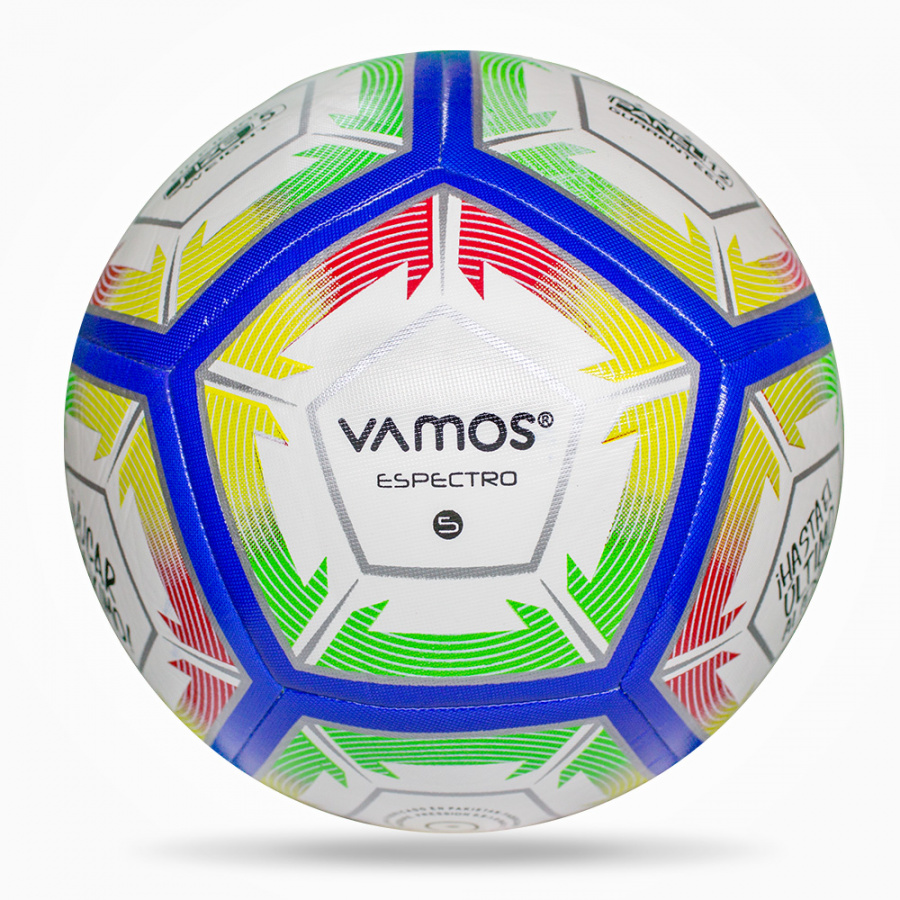 Мяч футбольный VAMOS ESPECTRO №5 тренировочный, бело-сине-желто-красно-зеленый