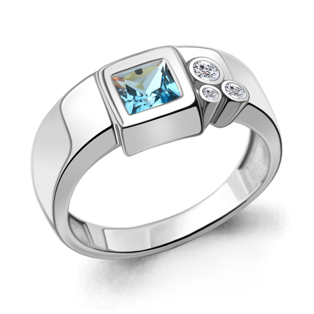 

Кольцо из серебра с топазом р.  Aquamarine 6960805А_925_р, 6960805А_925_р