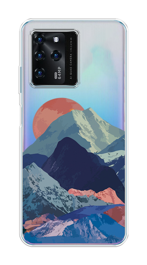 

Чехол на ZTE Blade V30 "Закат в снежных горах", Красный;серый;голубой, 135350-2