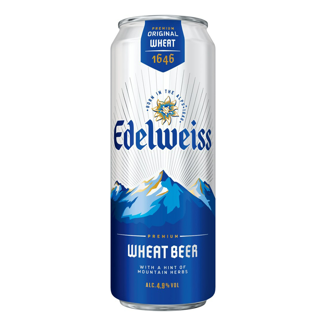 фото Безалкогольный пивной напиток edelweiss пшеничный светлый нефильтрованный 0,43 л