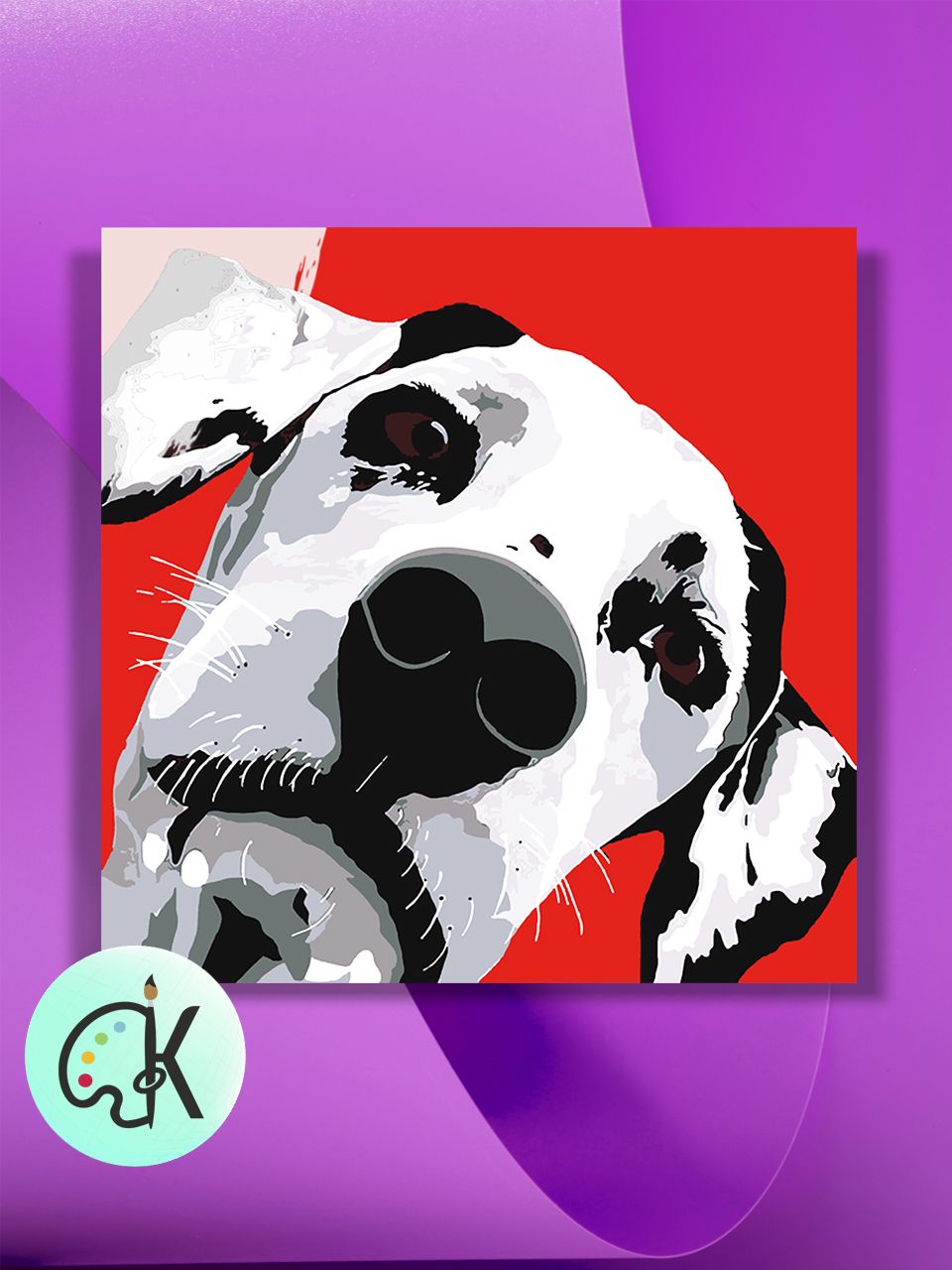 

Картина по номерам на холсте Культура Цвета Далматин Селфи, 40 х 40 см, Далматин Селфи