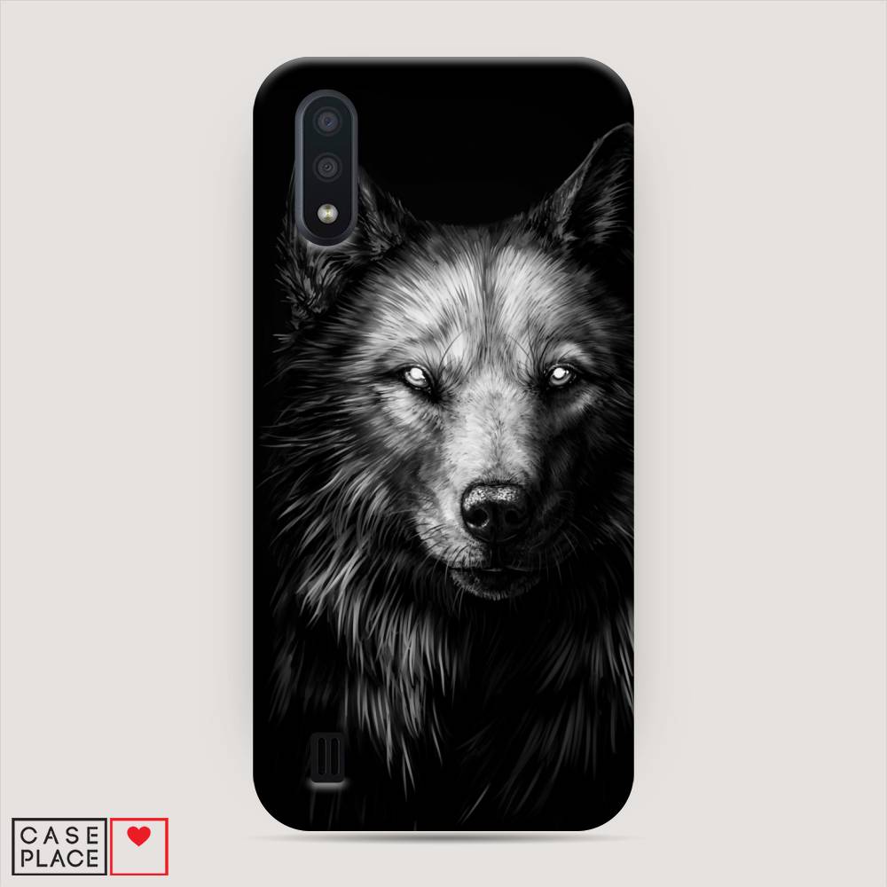 

Пластиковый чехол "Волк черно белый" на Samsung Galaxy A01