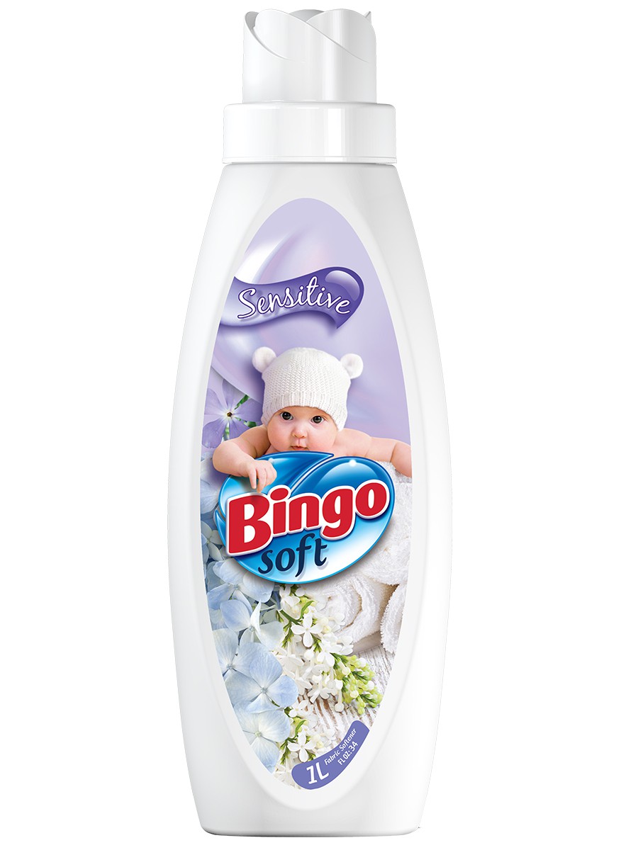 фото Кондиционер для белья bingo sensitive soft белый 1 л 5067318