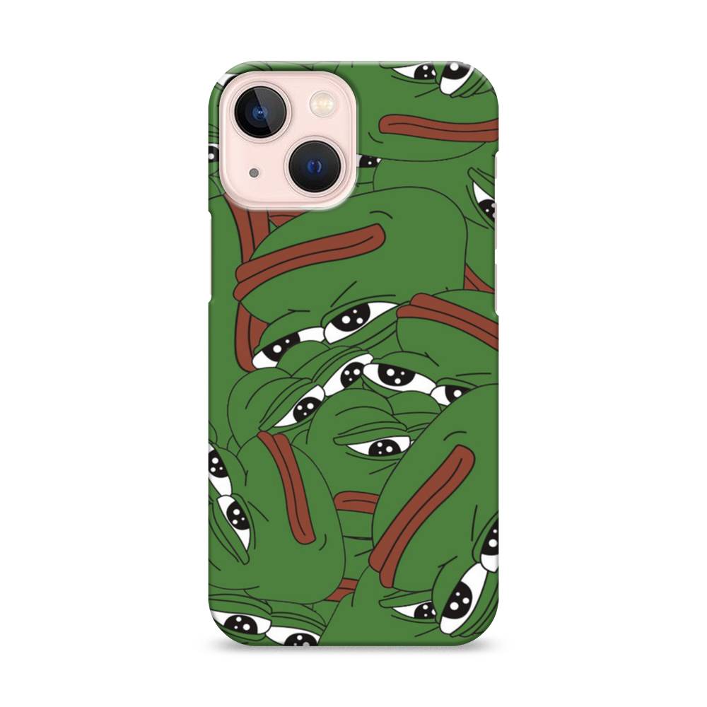 фото Пластиковый чехол "печальный frog" на apple iphone 13 mini awog