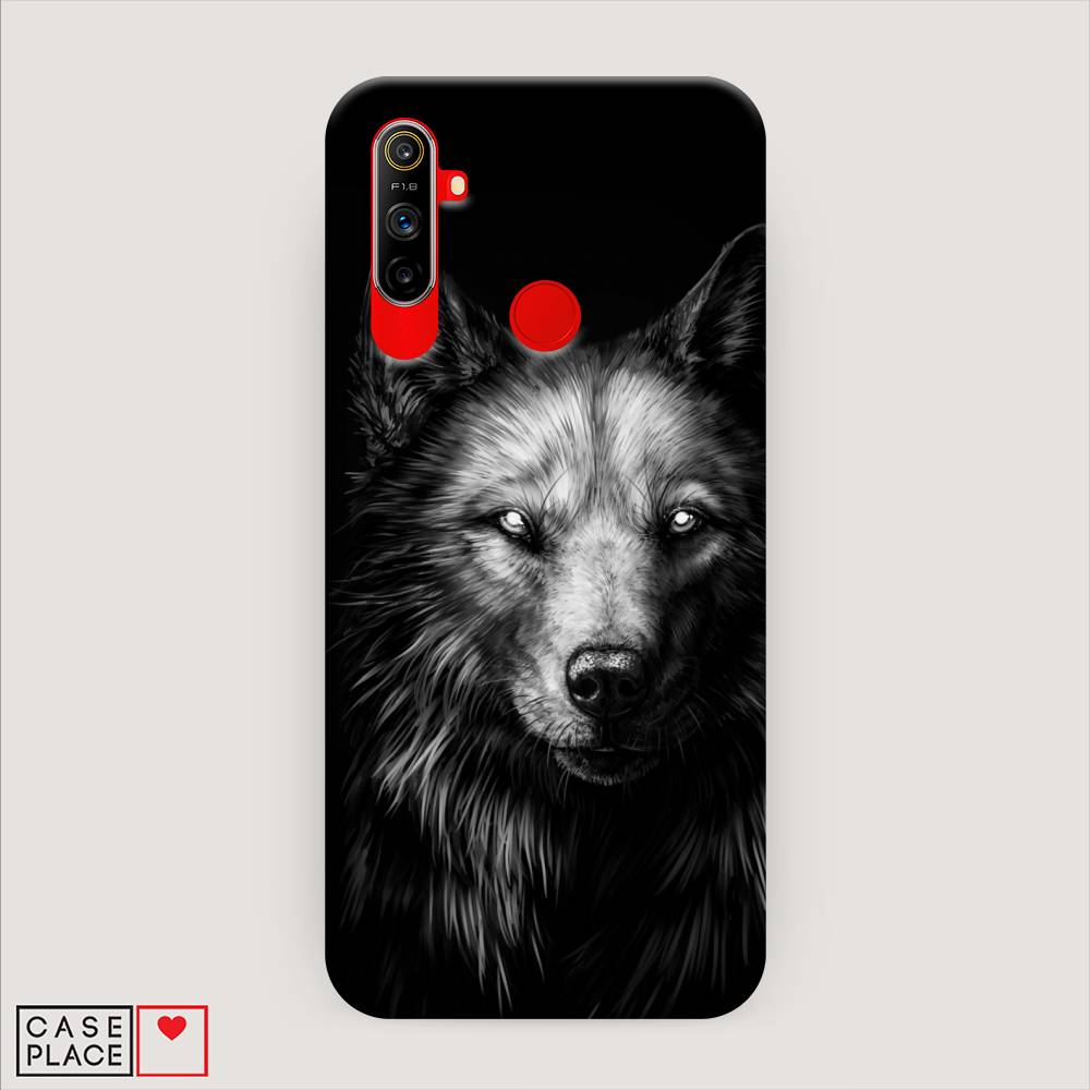 

Пластиковый чехол "Волк черно белый" на Realme C3, 253020-1