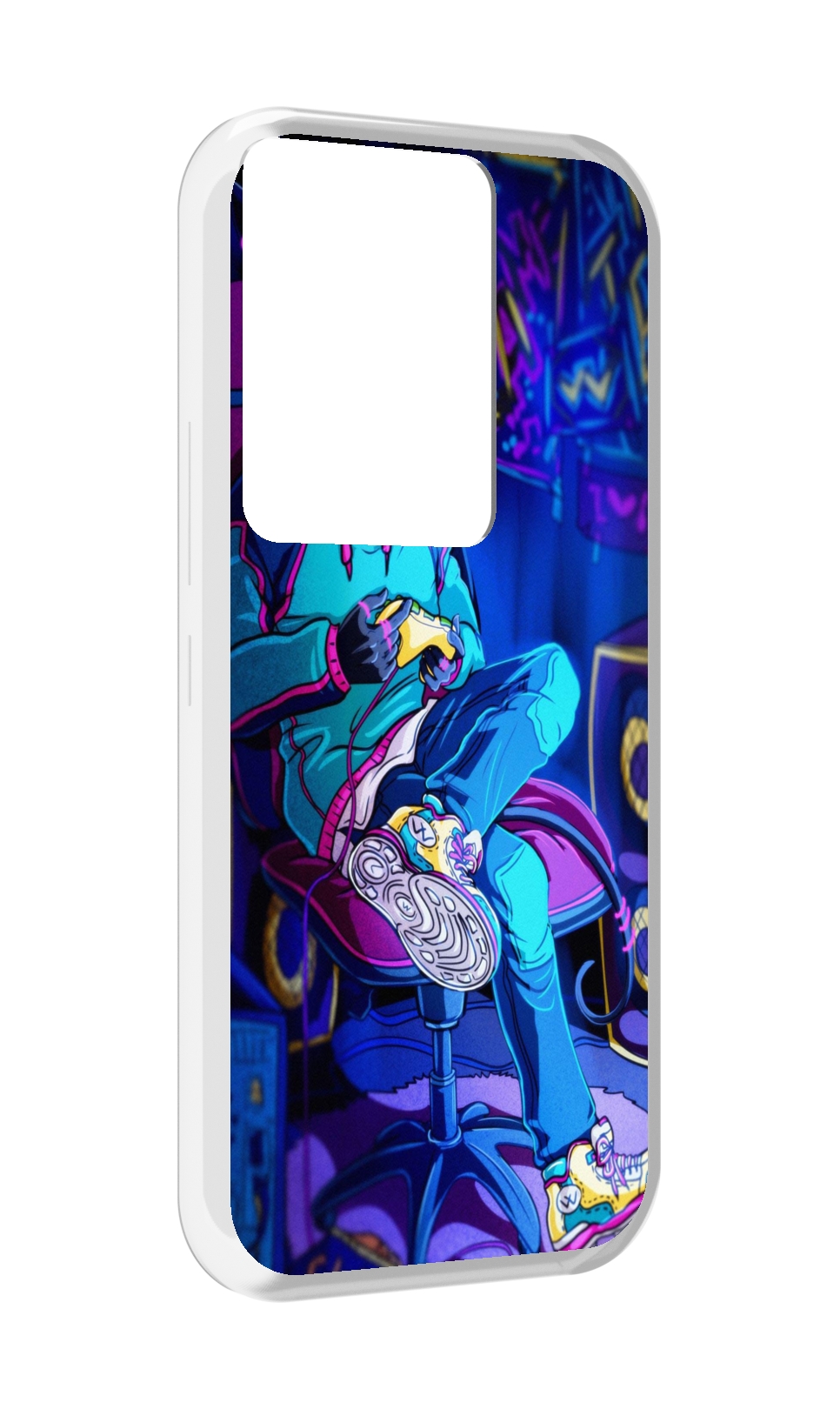 

Чехол MyPads киберпанк игрок для Itel Vision 3 Plus / Itel P38 Pro, Прозрачный, Tocco