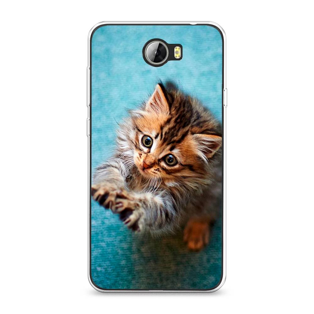 

Чехол Awog на Honor 5A "Котенок просит есть", Голубой;коричневый;белый, 60350-2