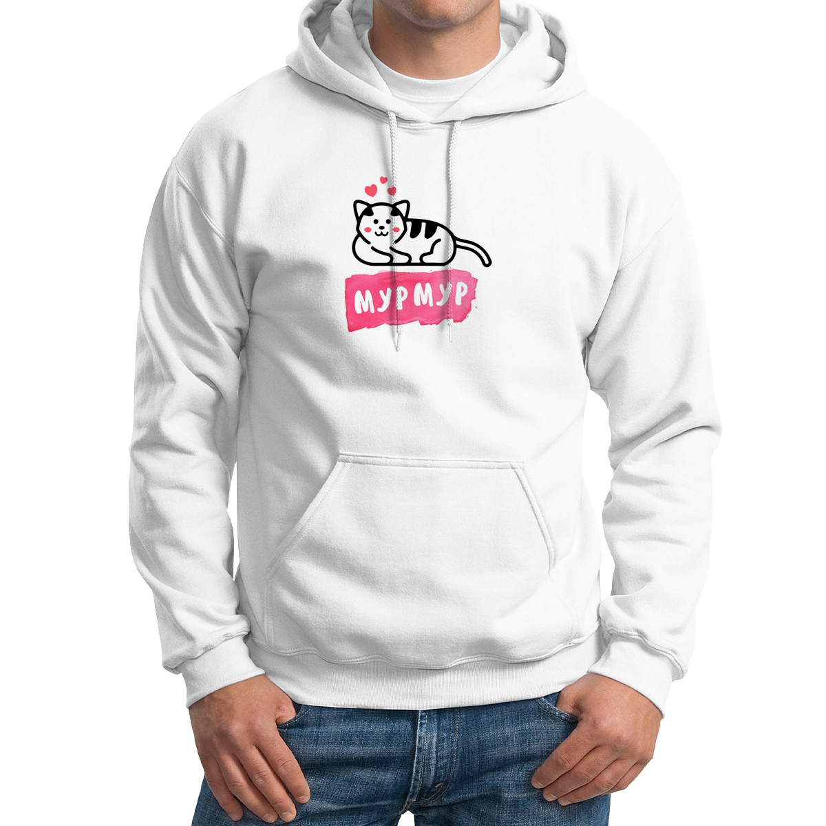 

Худи унисекс CoolPodarok Мурмур белое 52 RU, Белый, 2M043766