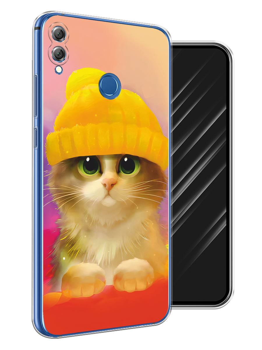 

Чехол Awog на Honor 8X "Котенок в желтой шапке", Желтый, 66750-2