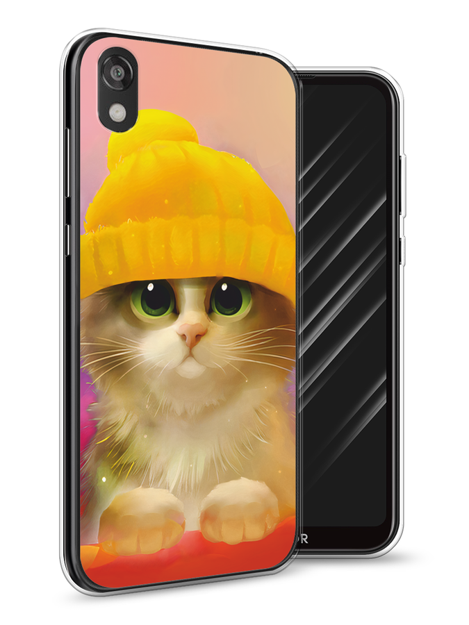 

Чехол Awog на Honor 8S "Котенок в желтой шапке", Желтый, 69150-2