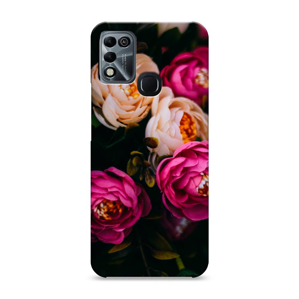 

Пластиковый чехол "Розовые пионы на черном" на Infinix HOT 11 Play, 3100820-6