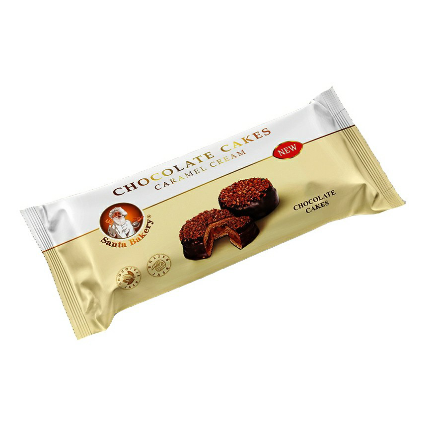 

Пирожные Santa Bakery шоколадные с карамельным кремом 62 г
