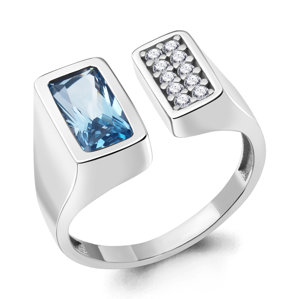 

Кольцо из серебра с топазом р. 18 Aquamarine 6958692А_925_р, 6958692А_925_р