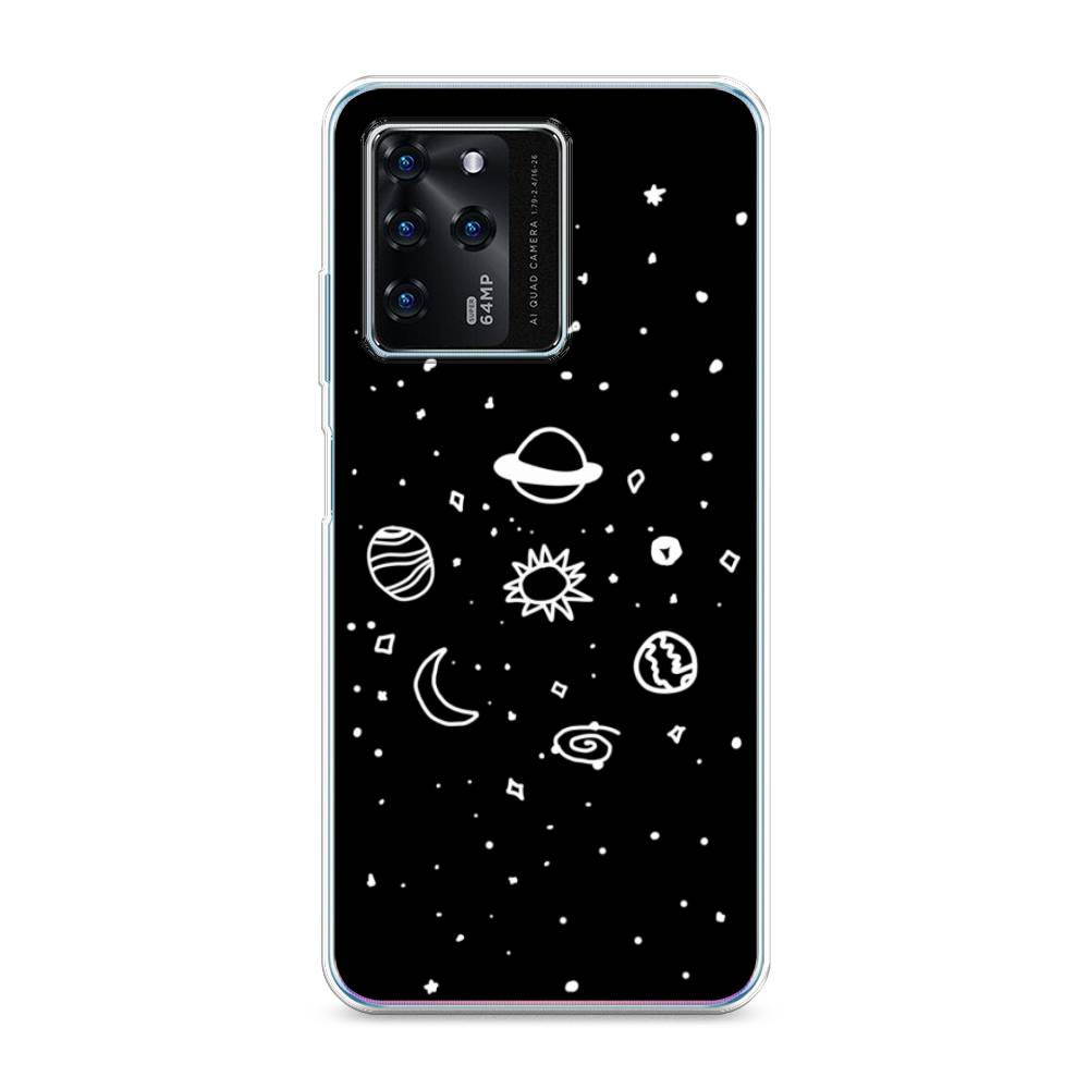 

Чехол на ZTE Blade V30 "Дудл солнечной системы", Бежевый;серый, 135350-2