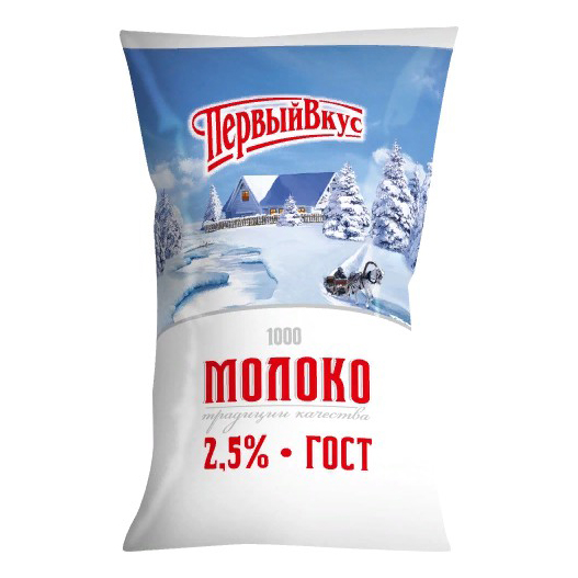 

Молоко 2,5% пастеризованное 1 л Первый вкус