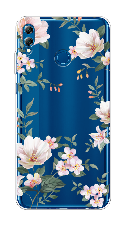 

Чехол на Honor 8X Max "Beautiful white flowers", Бежевый;зеленый, 66550-1