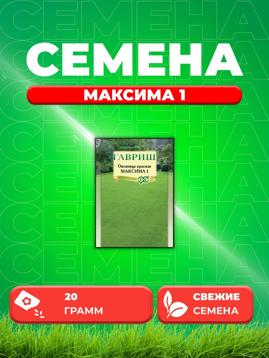 Семена Овсяница красная Максима 1, 20г, Гавриш