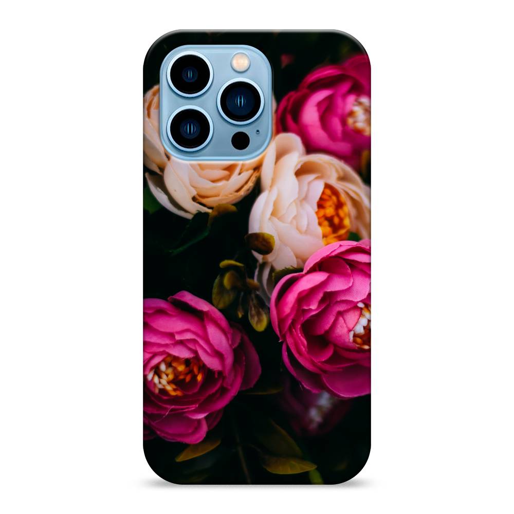 

Пластиковый чехол "Розовые пионы на черном" на Apple iPhone 13 Pro, 14320-6