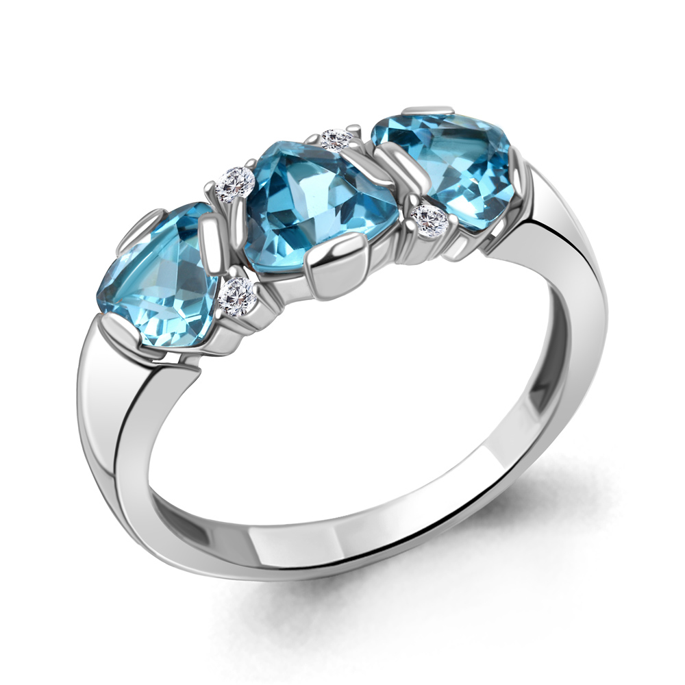 

Кольцо из серебра с топазом р. , Aquamarine 6958205А_925_р, 6958205А_925_р