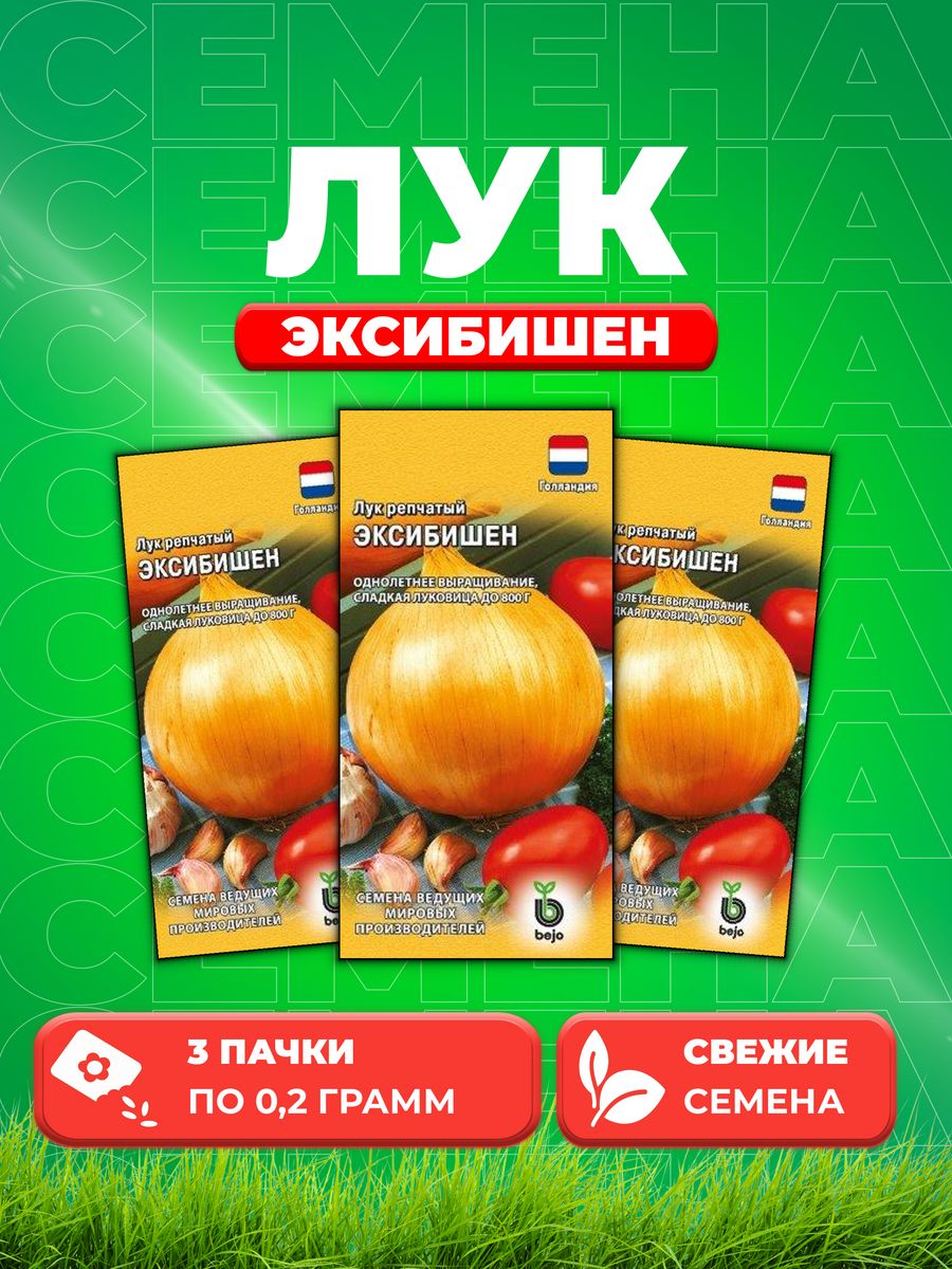 

Семена Лук репч. Эксибишен 0,2 г Голландия 3уп