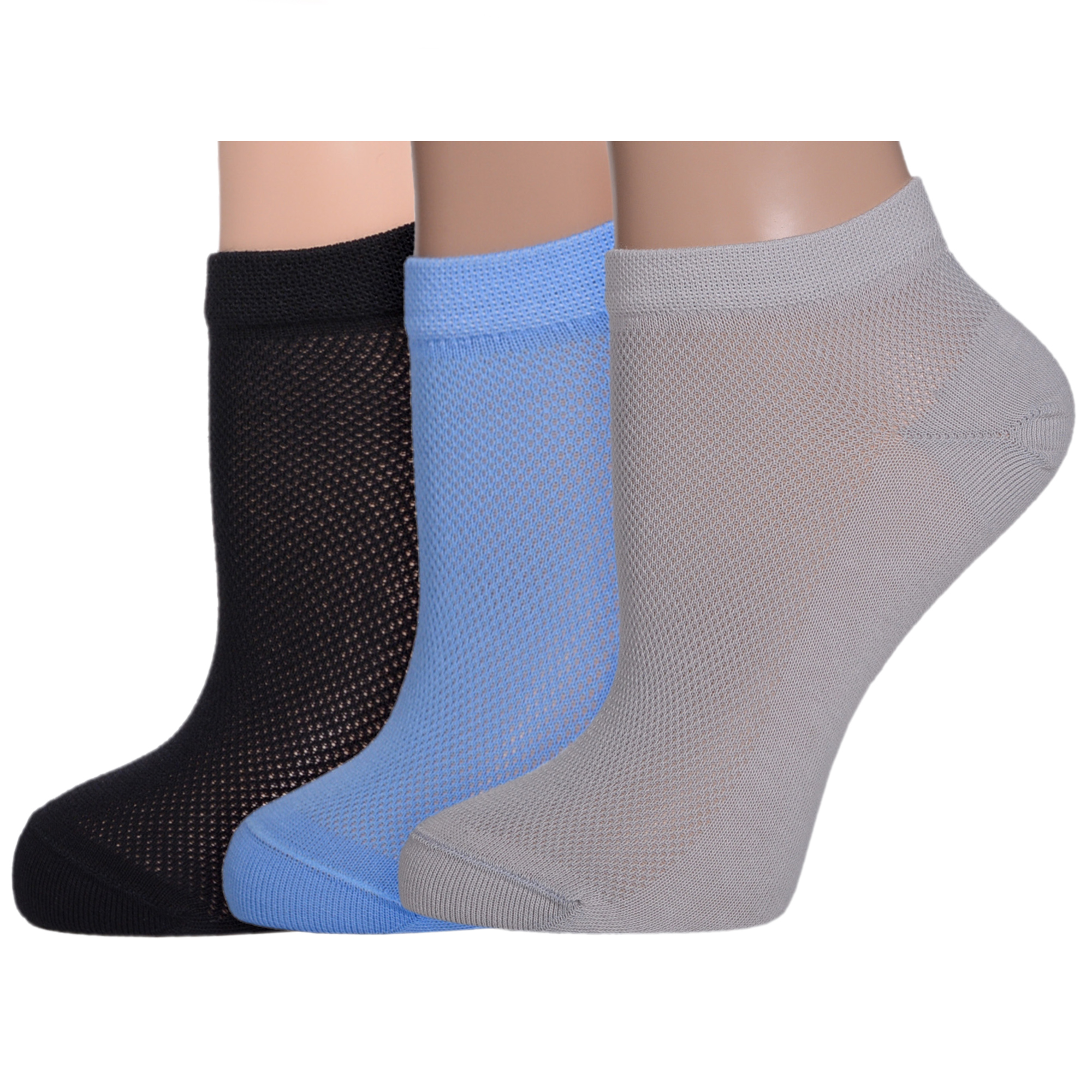 Комплект носков женских LorenzLine 3-Д8 черных; голубых; серых 25