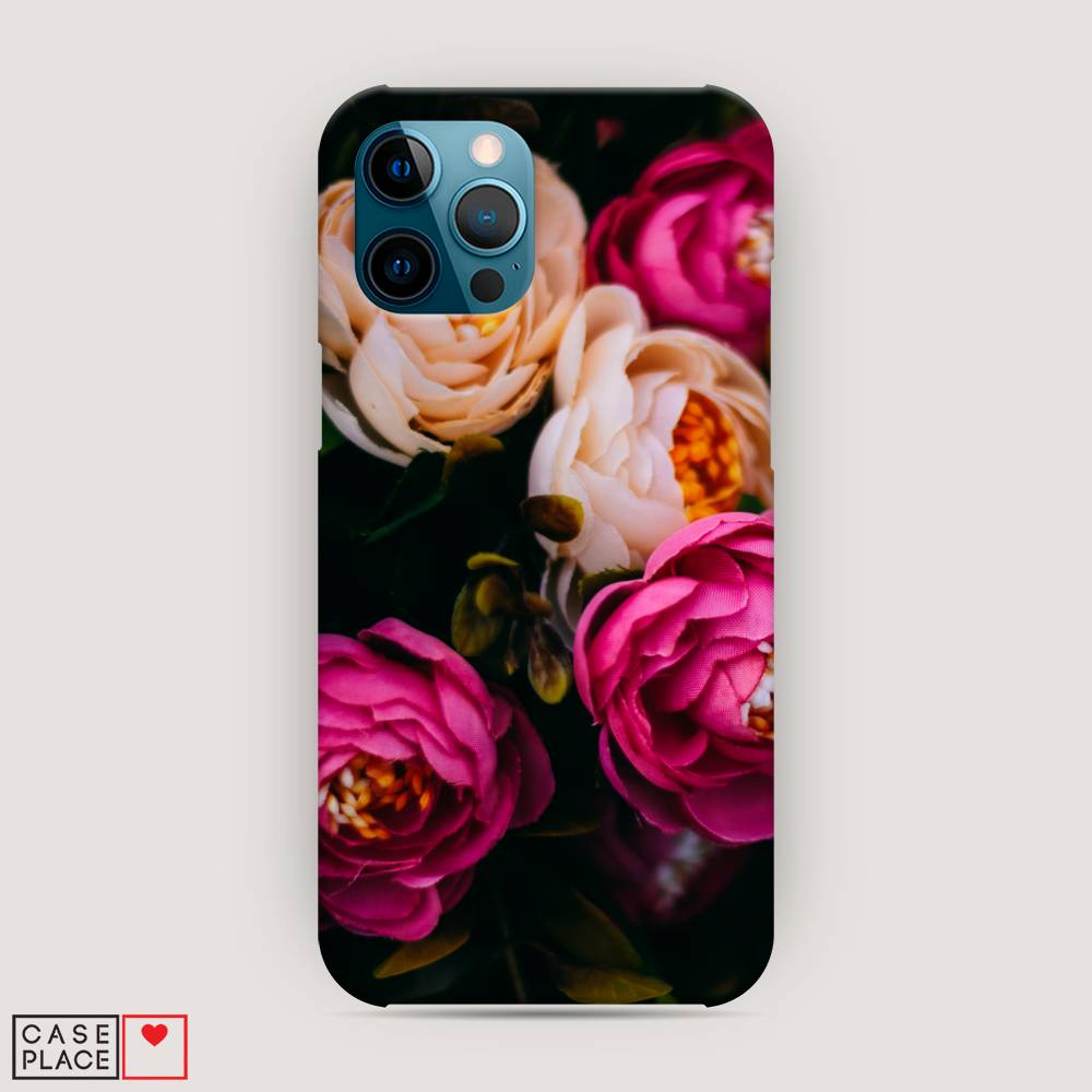 

Пластиковый чехол "Розовые пионы на черном" на Apple iPhone 12 Pro Max, 12720-6