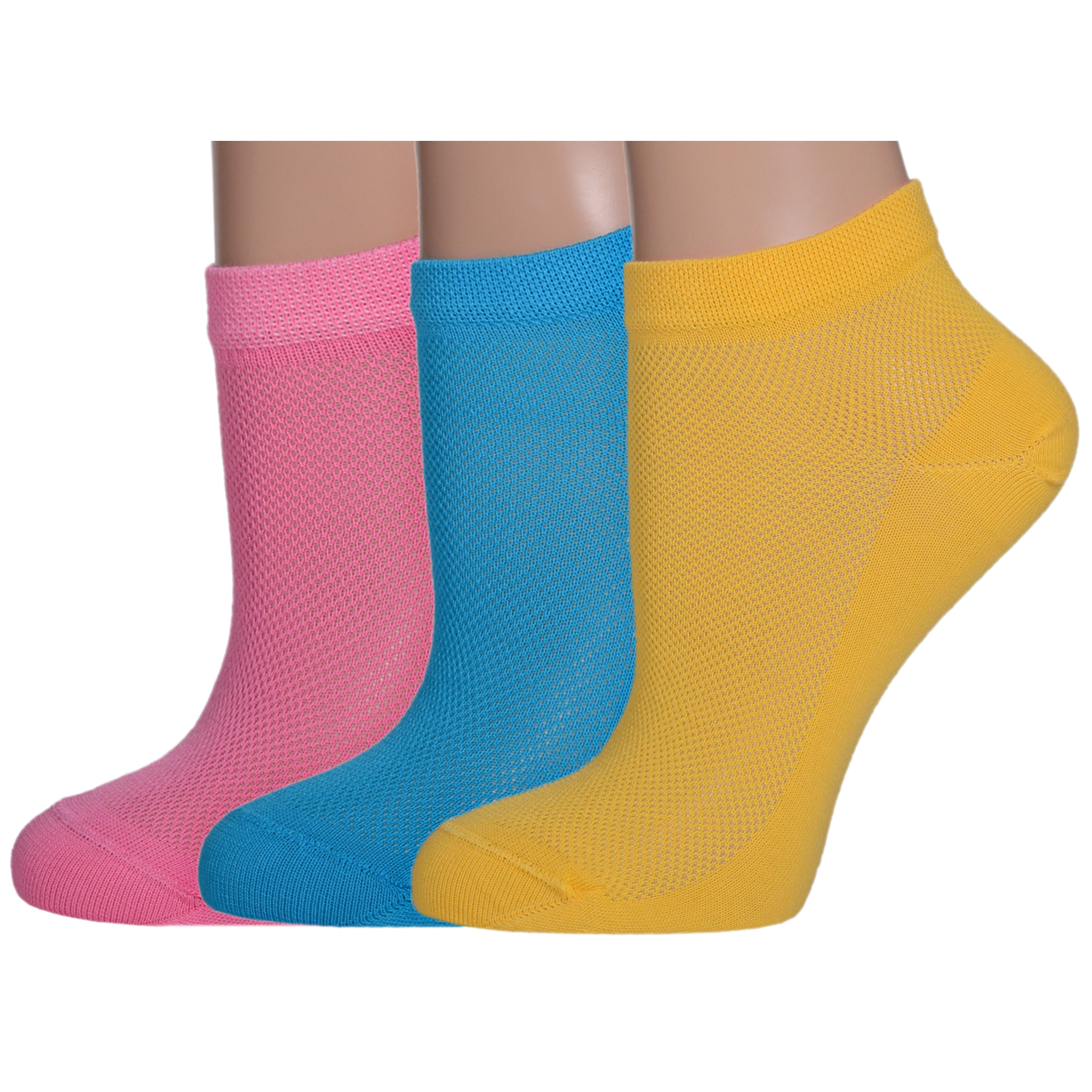 Комплект носков женских LorenzLine 3-Д8 розовых; бирюзовых; желтых 25