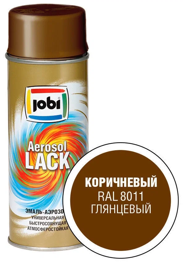 

Эмаль аэрозольная алкидная JOBI глянцевая коричневая (8011) 400мл
