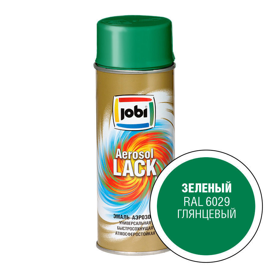 

Эмаль аэрозольная алкидная JOBI глянцевая зеленая (6029) 400мл