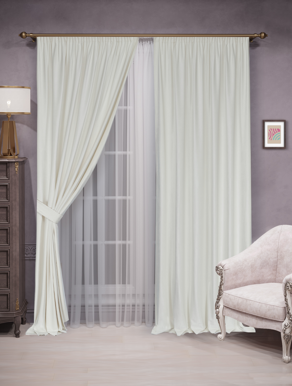 

Шторы бархат Velluto 300x280 - 2шт, мол, barhat_lenta
