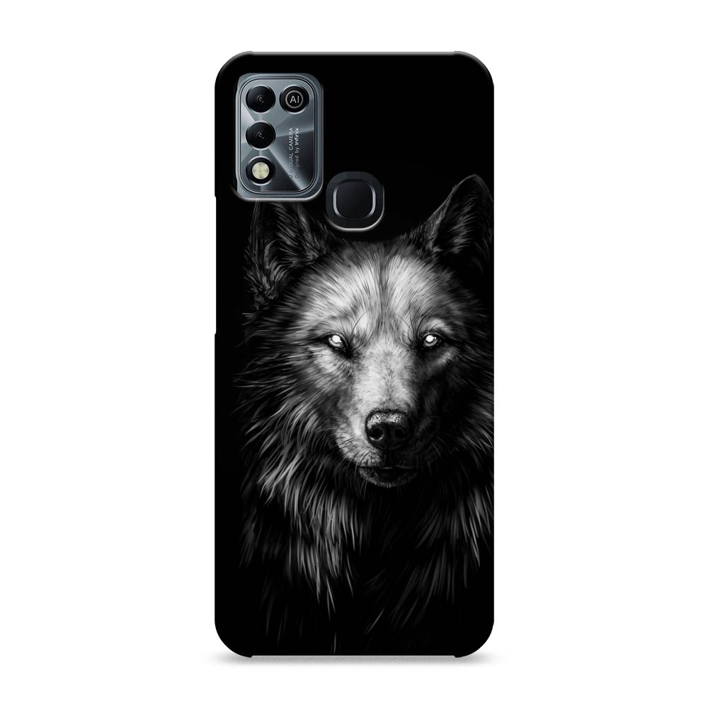 

Пластиковый чехол "Волк черно белый" на Infinix HOT 10 Play, 3100620-1