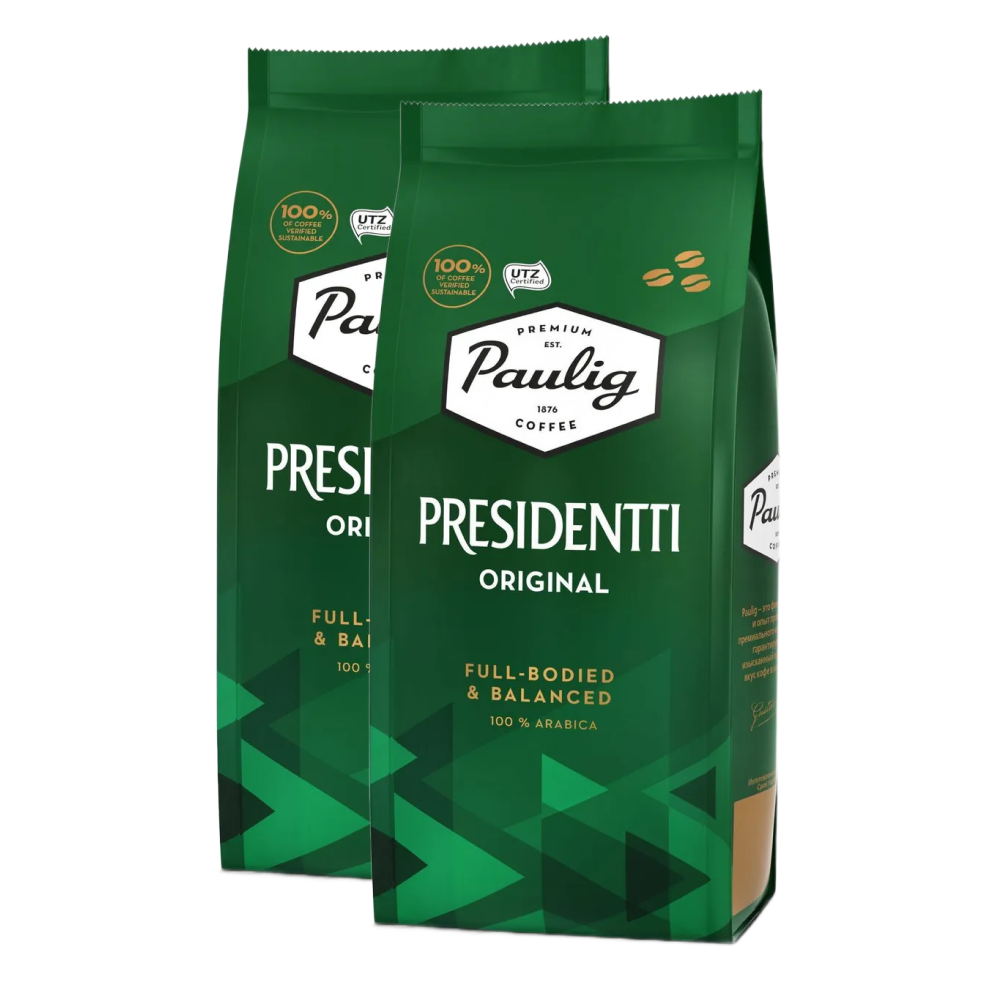 Кофе зерно Paulig Presidentti Original 250г*2 шт