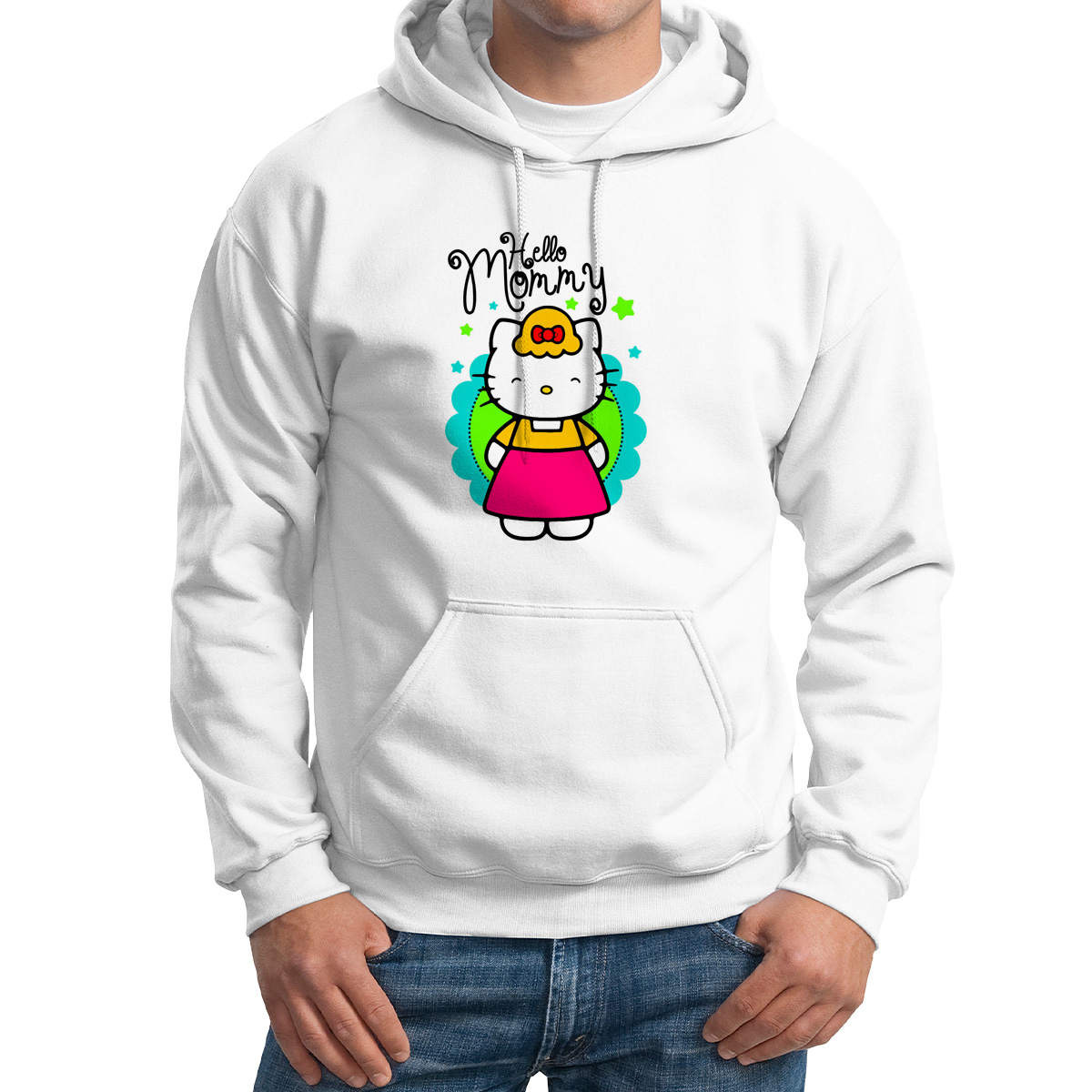 

Худи унисекс CoolPodarok Hello Mammy белое 52 RU, Белый, 2M043734