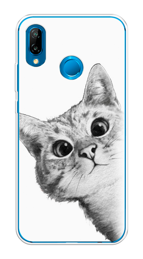 

Чехол Awog на Huawei P20 Lite "Кот рисунок черно-белый", Черный, 64450-1