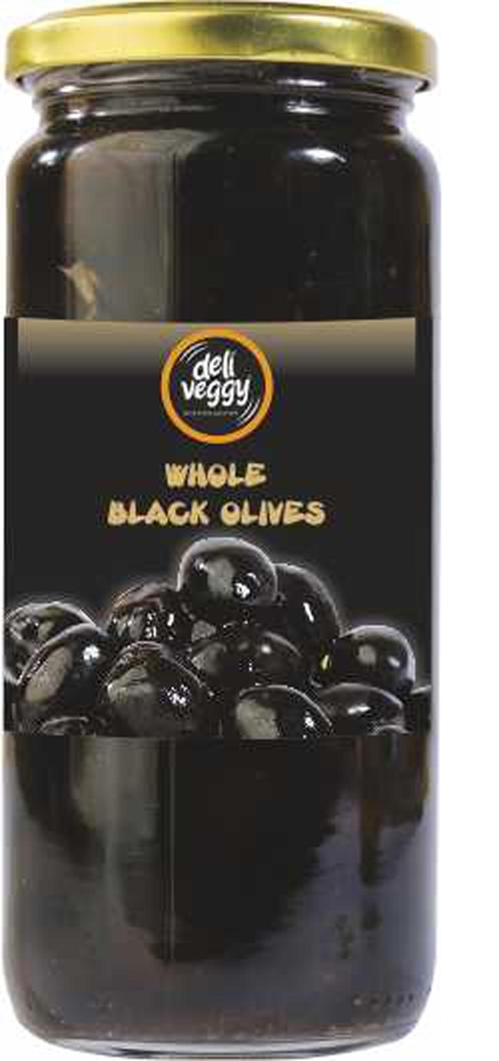 Черные оливки БЕЗ Косточек, 500 мл  Deli Veggy 9523190