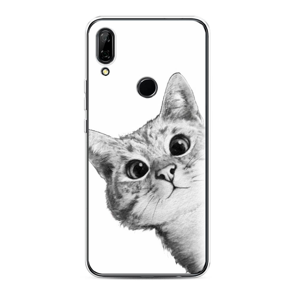 фото Чехол awog "кот рисунок черно-белый" для huawei p smart z