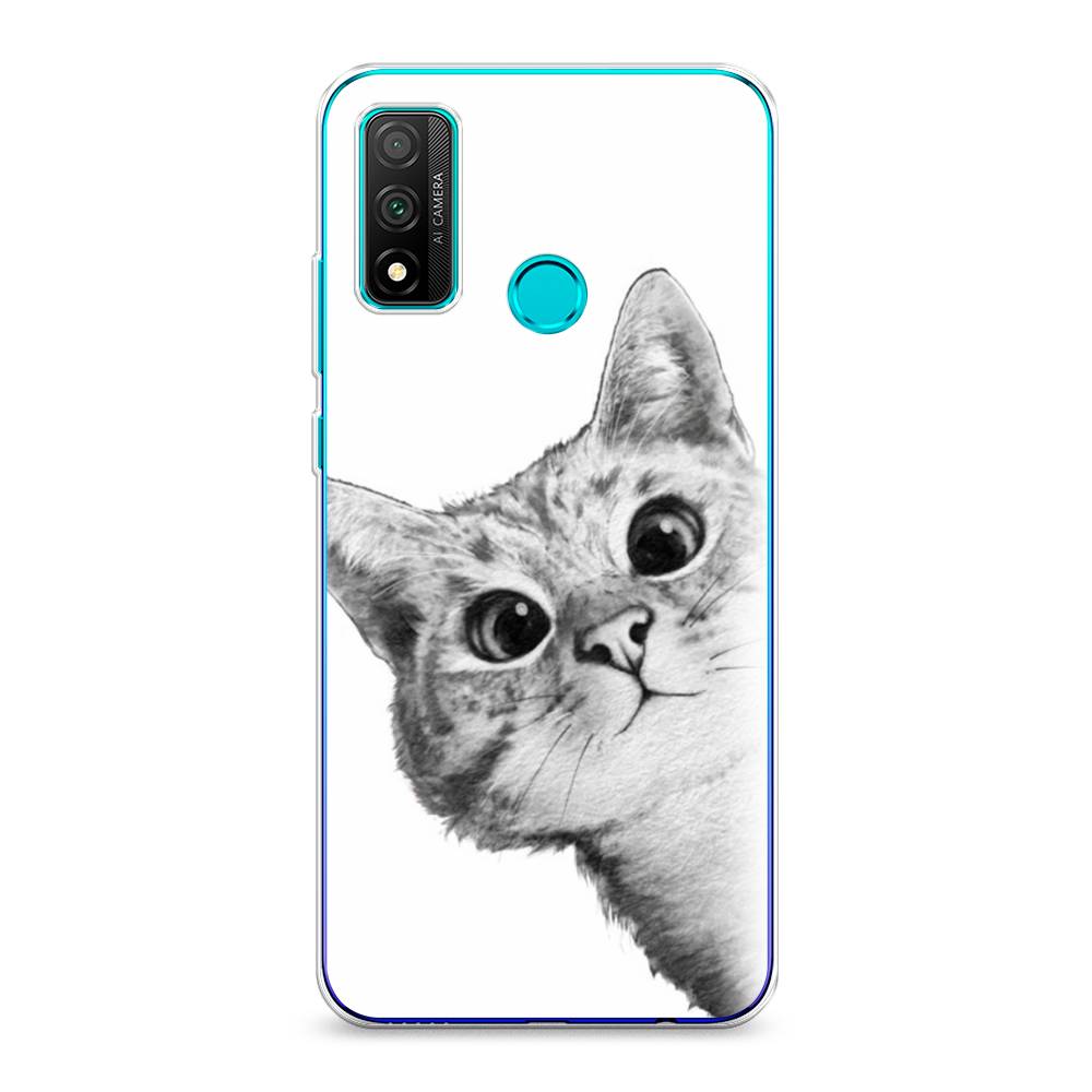 фото Чехол awog "кот рисунок черно-белый" для huawei p smart 2020