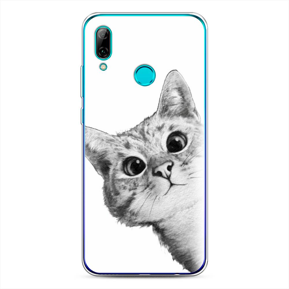 фото Чехол awog "кот рисунок черно-белый" для huawei p smart 2019