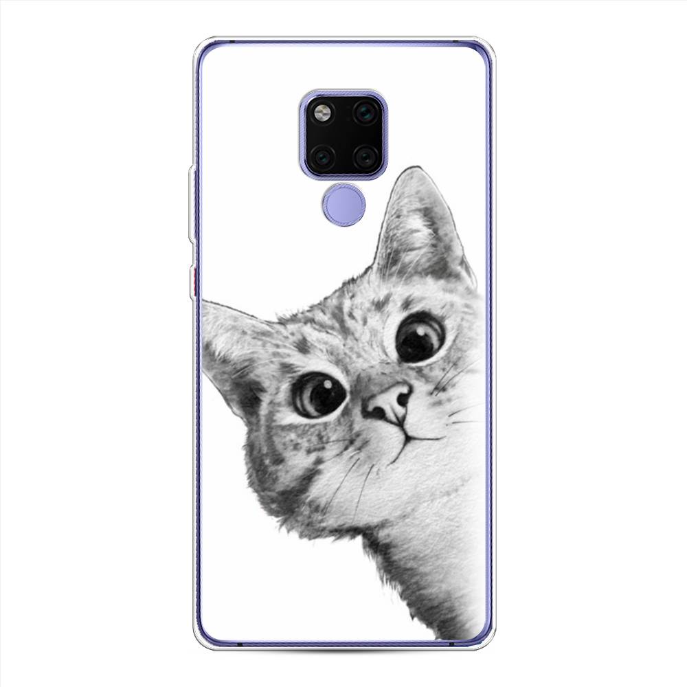 

Чехол Awog на Huawei Mate 20X "Кот рисунок черно-белый", Черный, 66950-1
